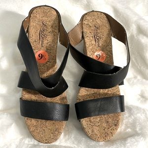 Lucky Brand Black Cork Wedges. US SIZE 9.5